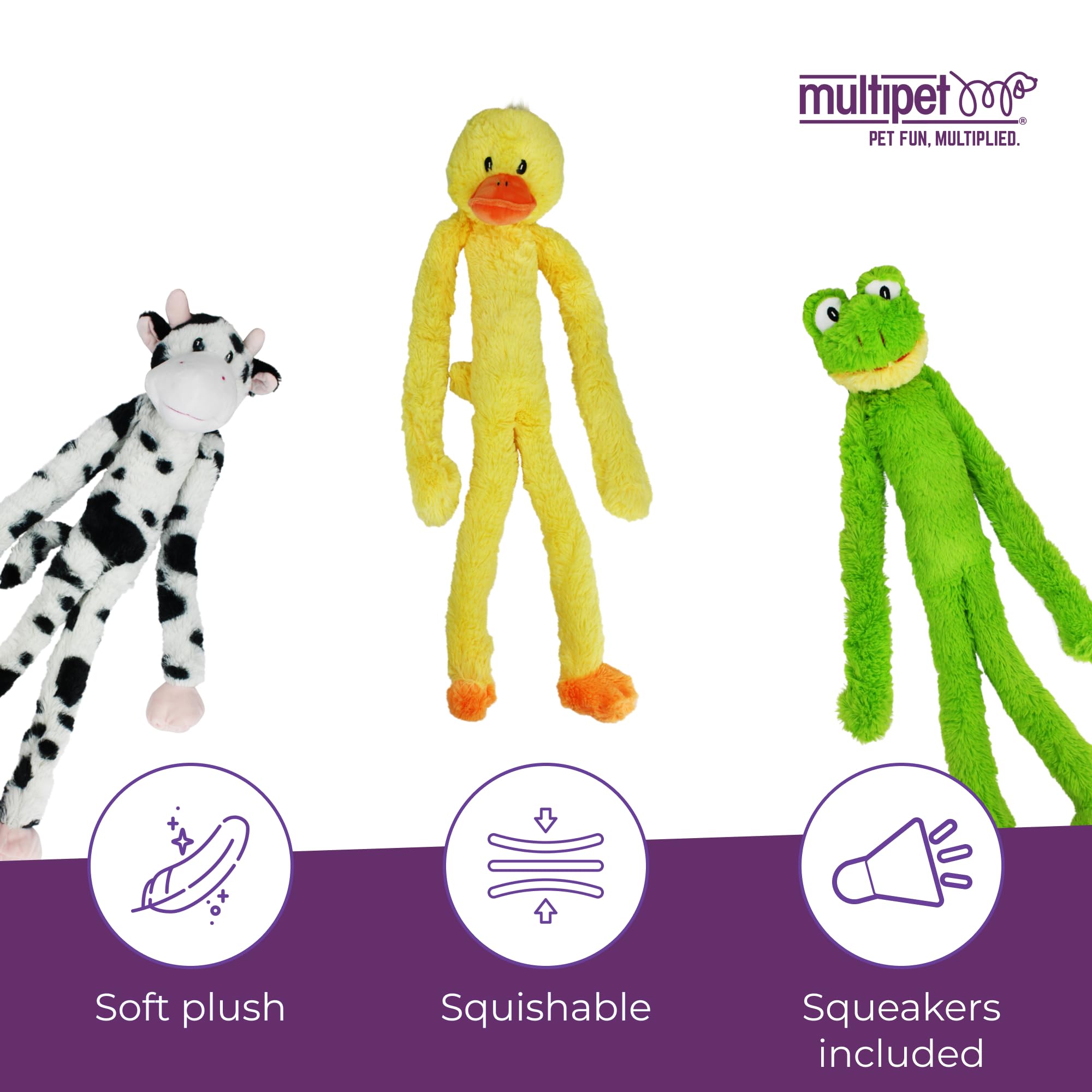 Multipet Swingin' Slevin Duck, bras et pattes XL pour des prises variées et sessions prolongées.