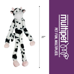 Multipet Swingin' Slevin vache peluche douce pour câlins et repos.