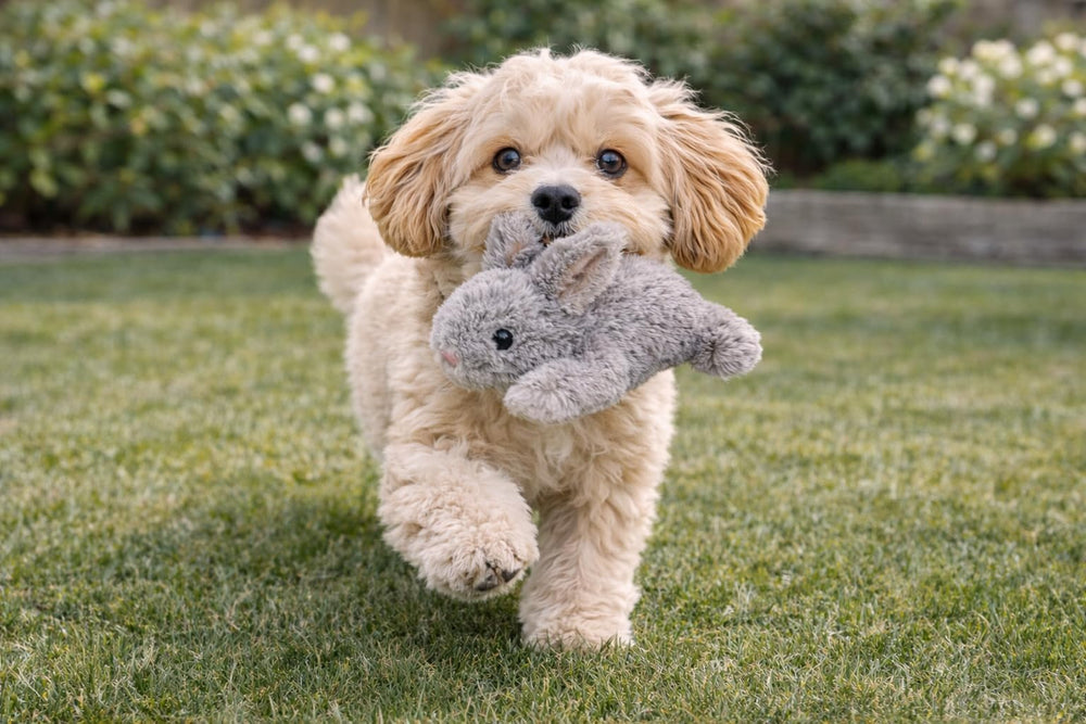 Multipet Thumperz lapin peluche compagnon quotidien pour chien.