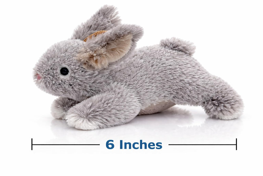 Multipet Thumperz lapin peluche gris doux pour câlin.