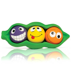 Multipet Trois Pois dans Gousse : balles latex 3 pouces, stimulation ludique.