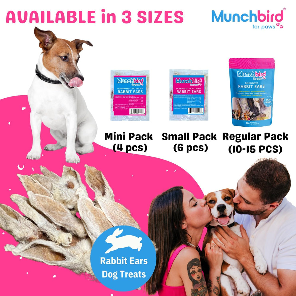 Arôme naturel et sans additifs des Oreilles Munchbird pour chiens.