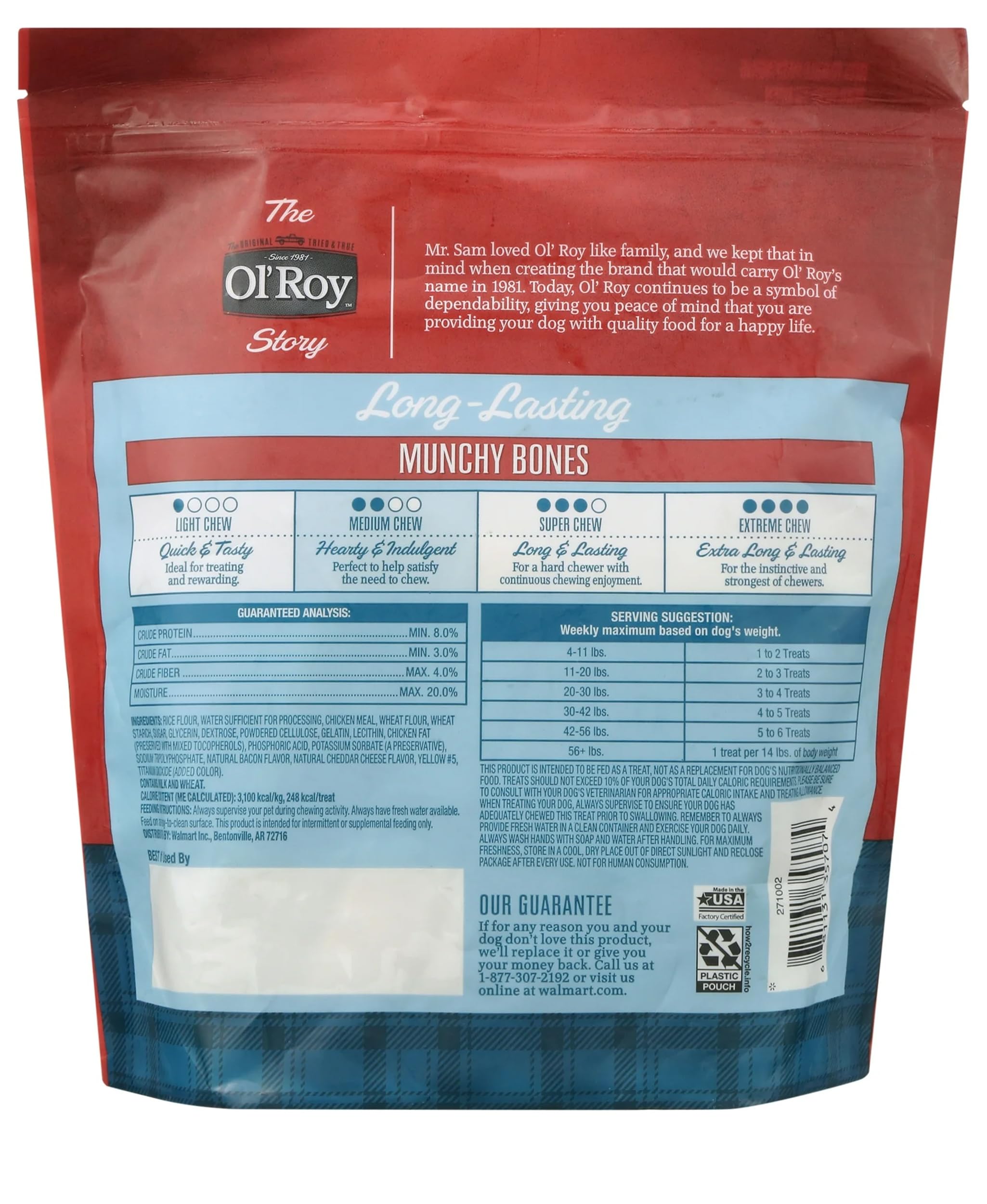 Format pratique Munchy Dog Bones: sept bouchées faciles à partager et servir.
