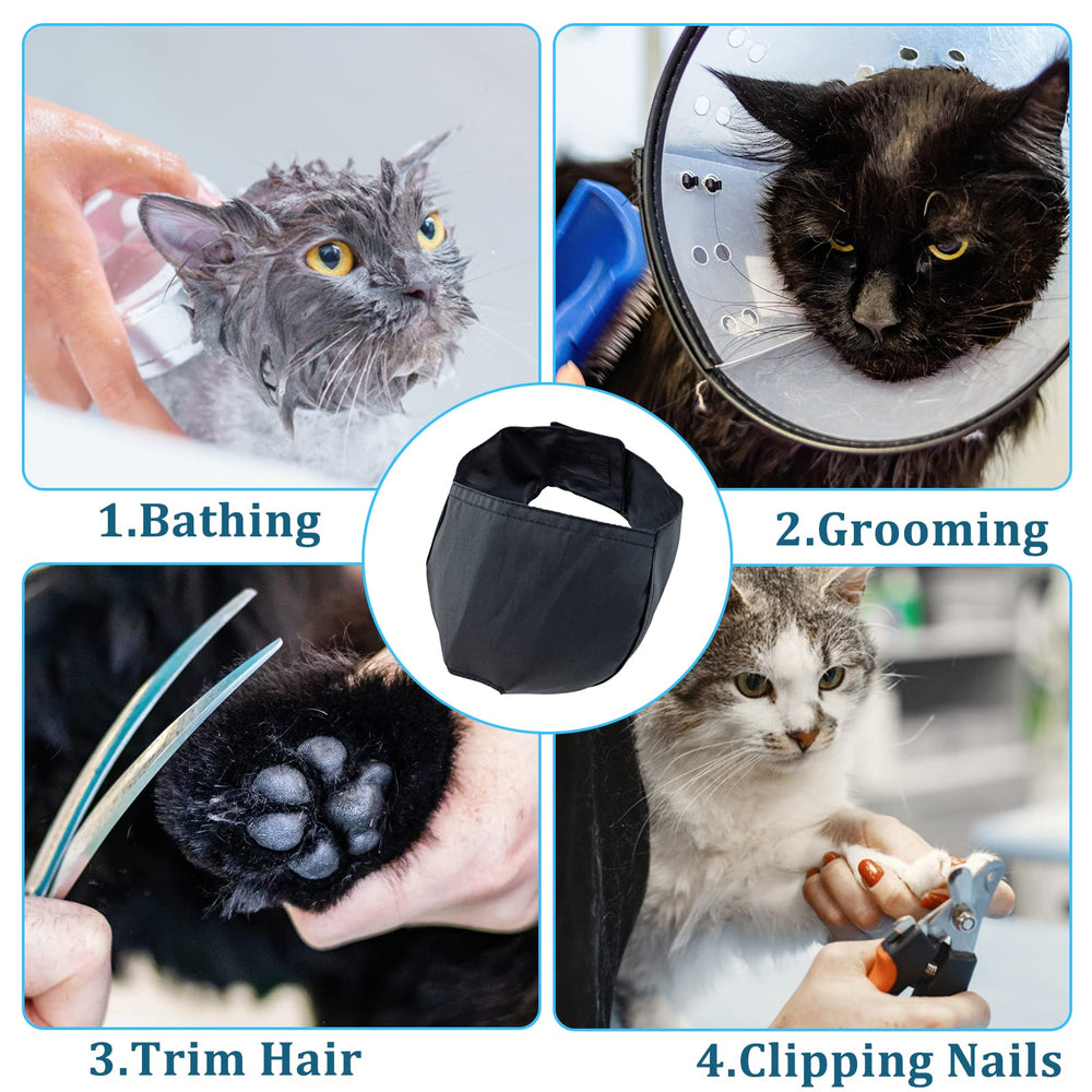 Muselière chat sécurité pour le bain et le toilettage, utilisation simple.