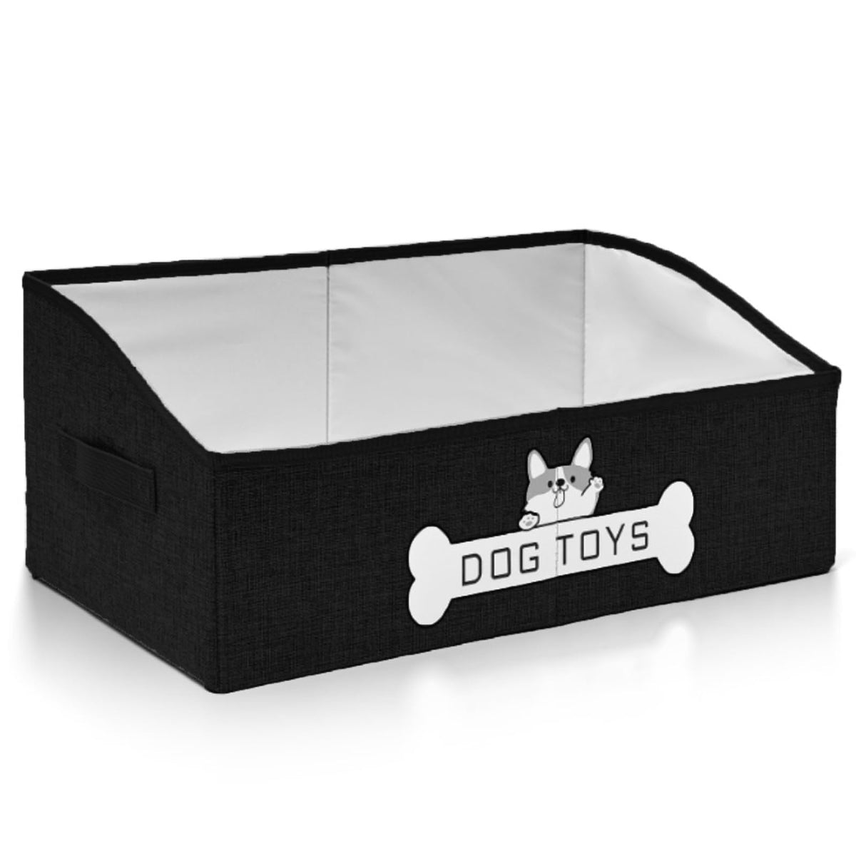 Mutiearo Panier jouets chien noir vue avant pour organisation pratique.