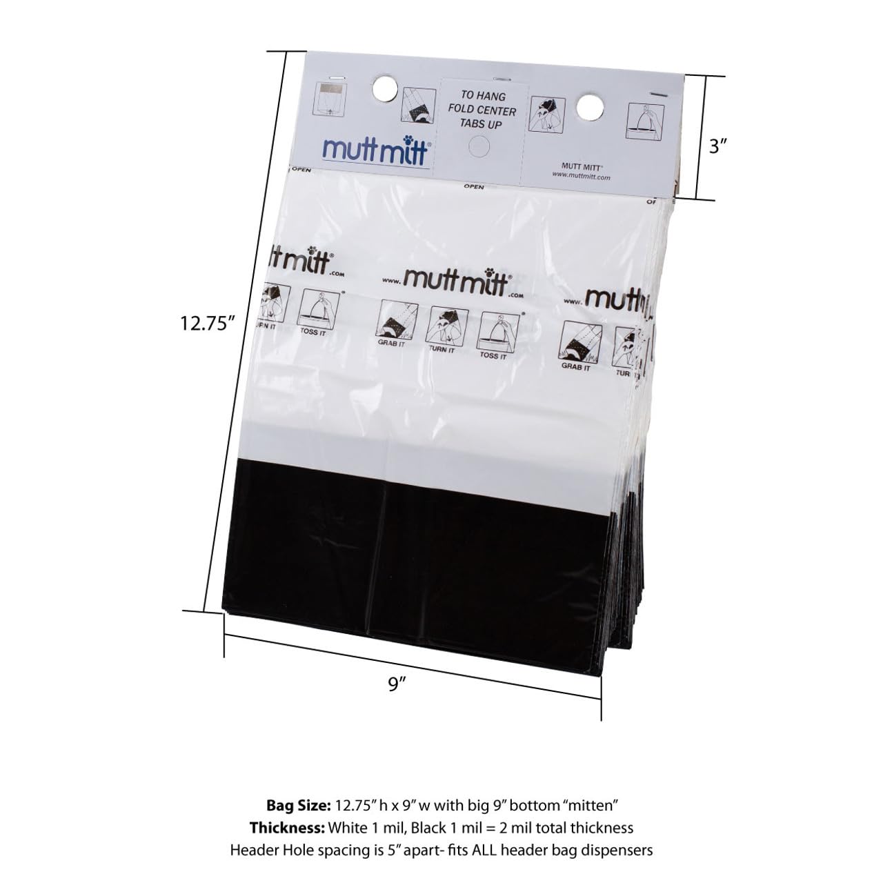Mutt Mitt matériau plastique durable: sacs résistants et fiables