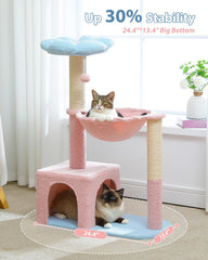 MUTTROS Arbre à chat fleurs poteaux sisal pour griffades naturelles
