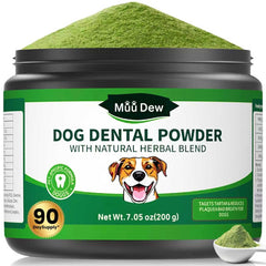 Poudre dentaire MuuDew dans le conteneur 200 g, pratique et durable.