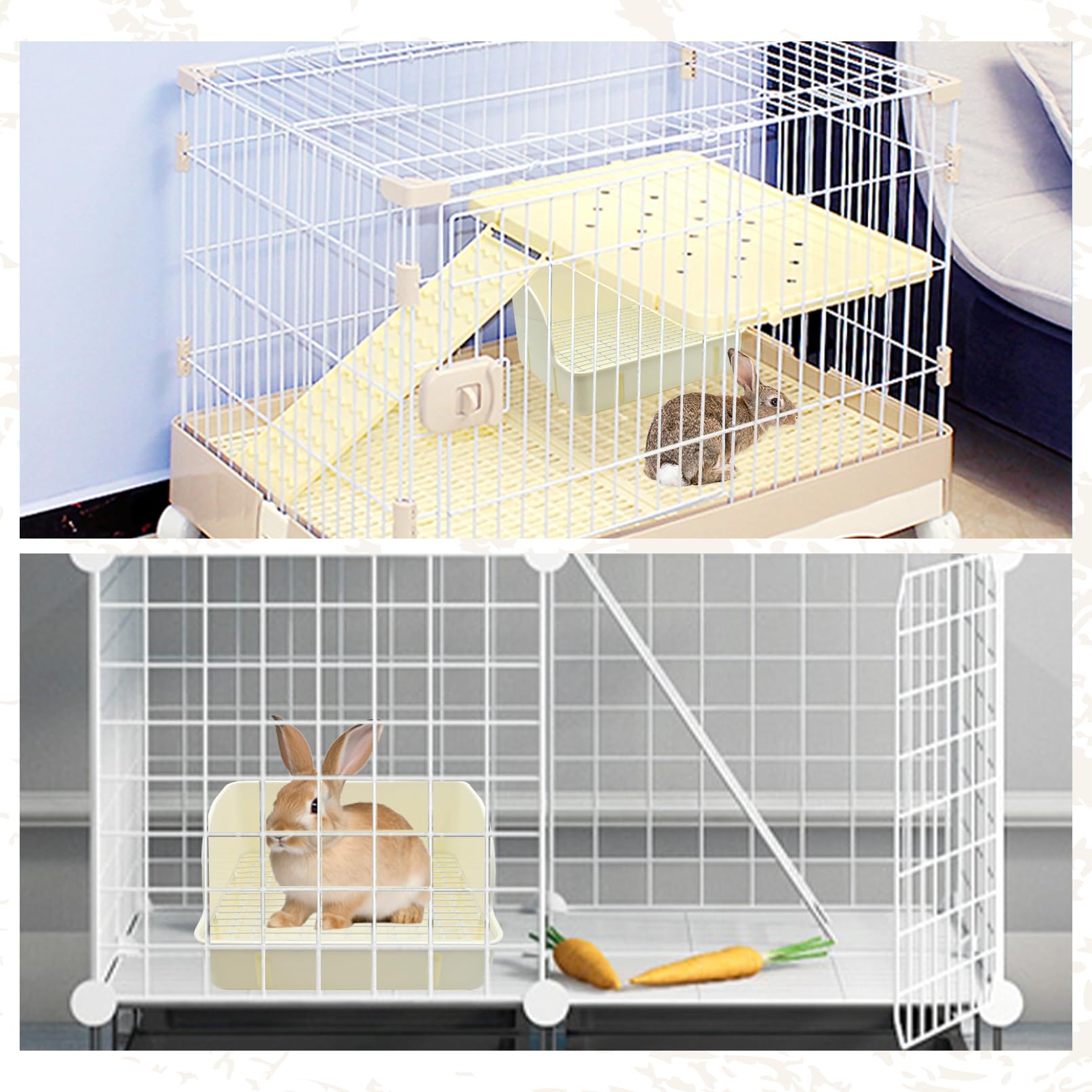 MUYG bac litière lapin, base stable: cage sûre.