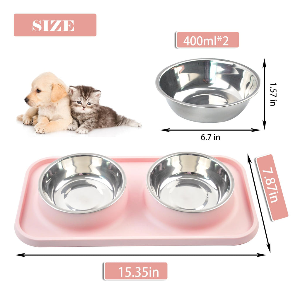 MUYG bols inox amovibles rose, nettoyage facile au lave-vaisselle.