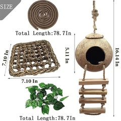 MUYG Gecko Crête hamac reptile carré: espace de repos et d’escalade dans le terrarium.