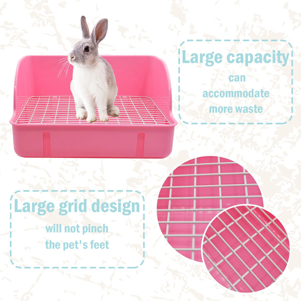 MUYG litière lapin, design-separation rose, nettoyage indépendant facilité.
