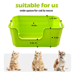 MUYG pan-litiere entree-faible chat vert, acces simplifié pour chatons.