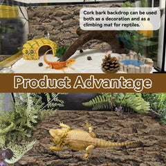 MUYG texture bois terrarium imite l’environnement naturel et apaise les reptiles.