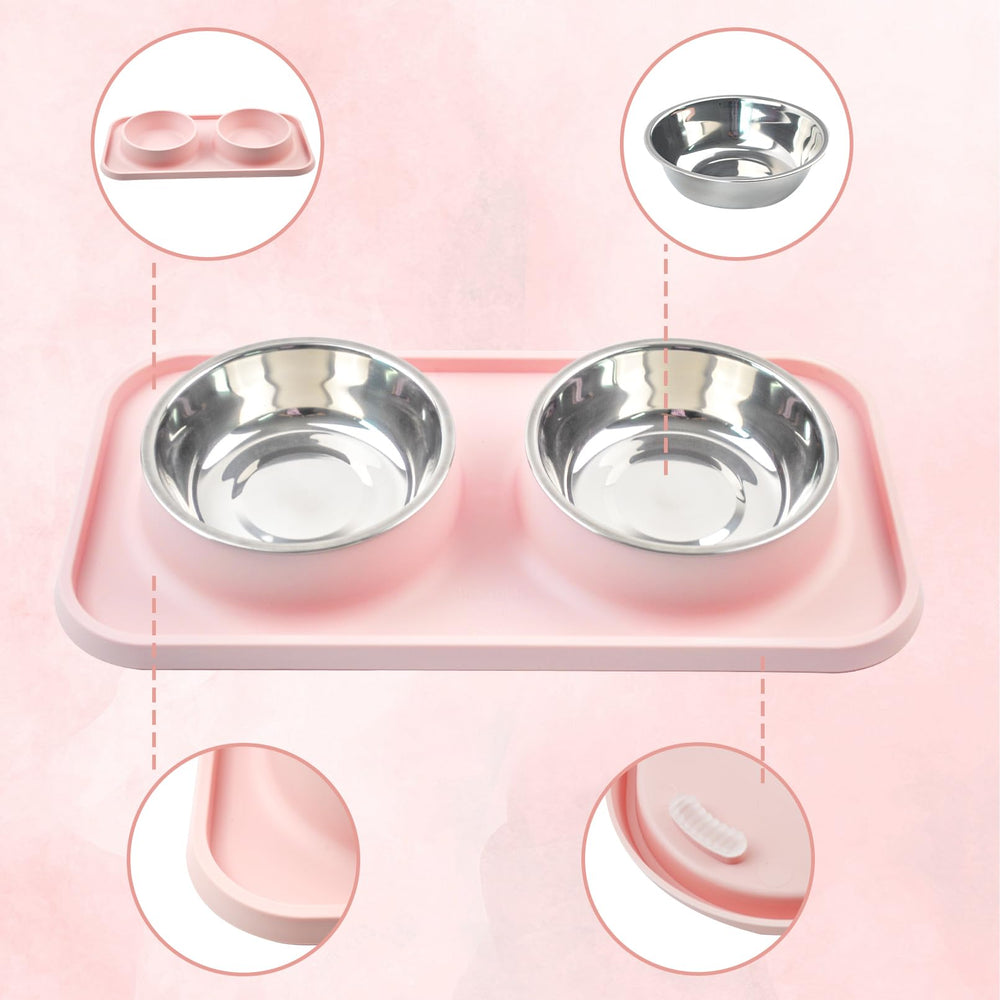 MUYG système 3-en-1 rose, nourriture et eau en même temps.