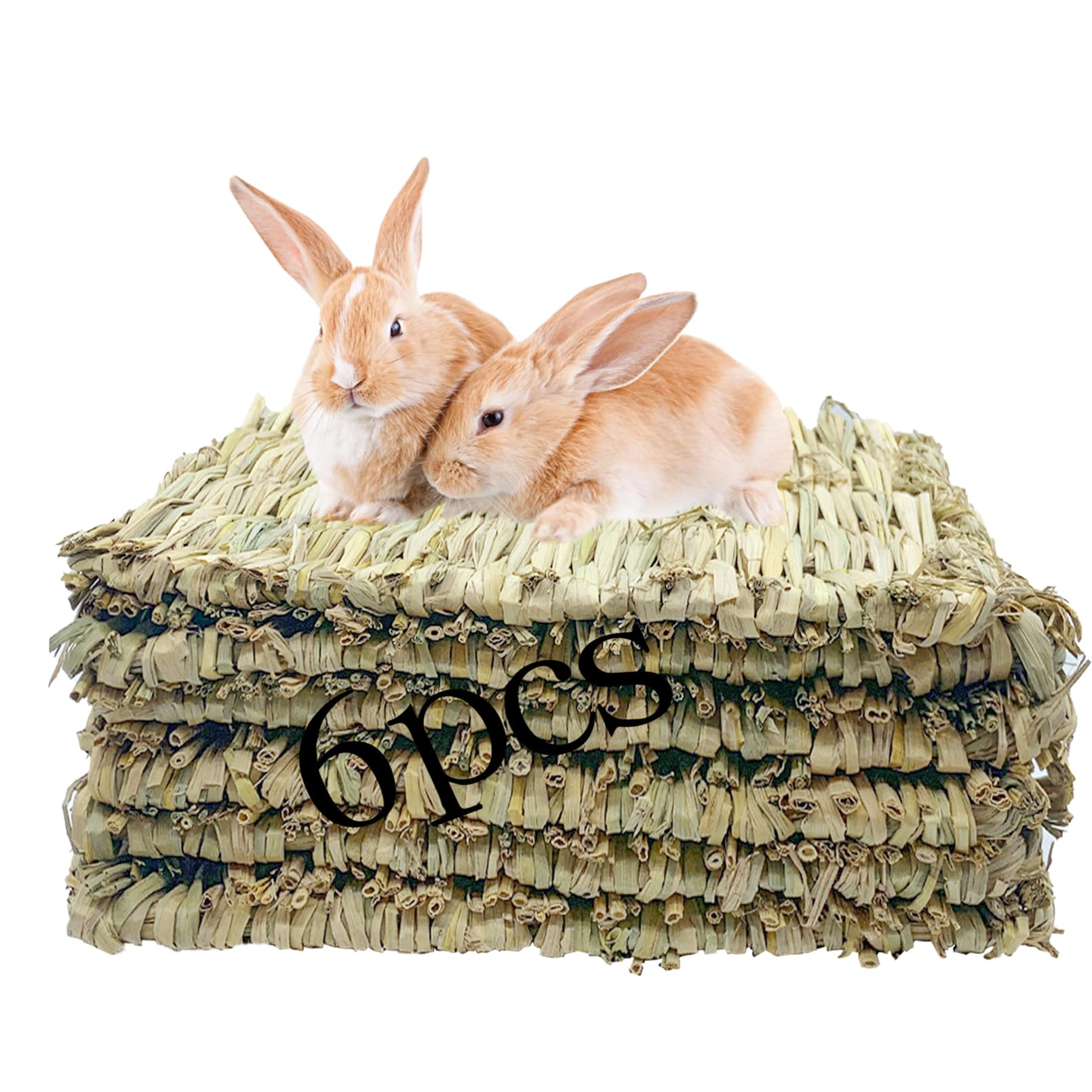 MUYG tapis d'herbe pour lapin, ensemble de 6 pièces, confort naturel et repos.