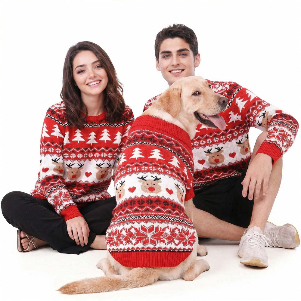 MuYaoPet: tenue famille chien-propriétaire-noel, parfaite pour des photos festives.