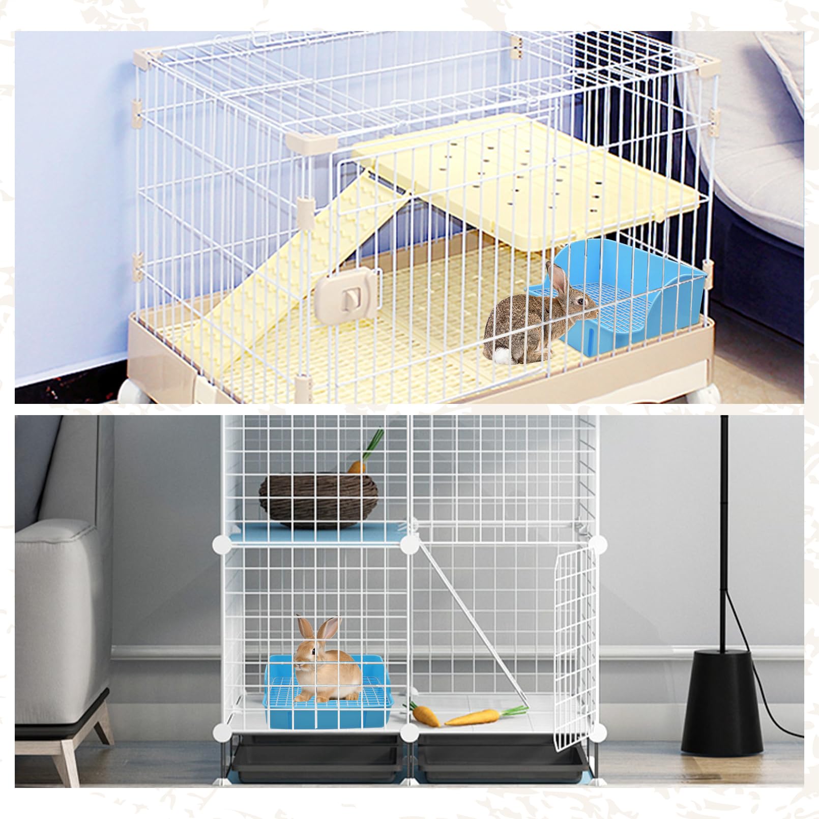 MUYG boite litiere lapin bleu dimension 29 cm adaptee a diverses cages