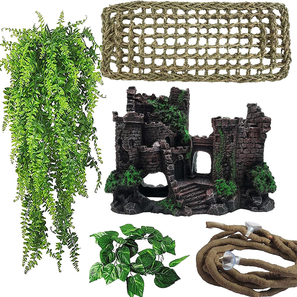 MUYG chateau-terrain reptile: decor realiste pour terrarium