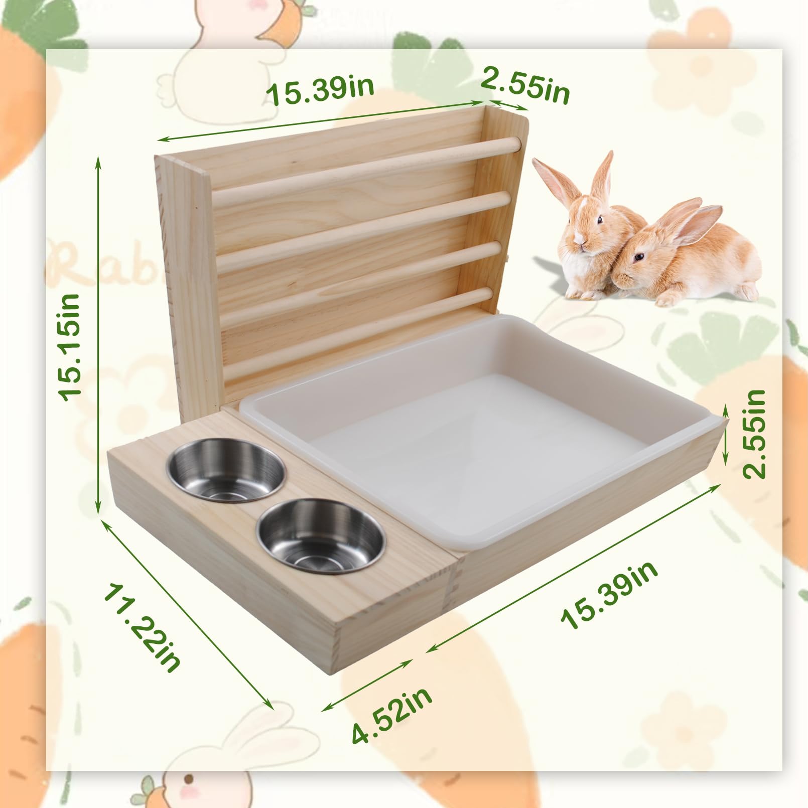 MUYG ensemble 3-en-1 pour lapin, foin propre et utilité pratique