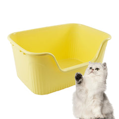 MUYG litière pour chat grande ouverte avec hauts bords pour plus d'aération et confort.