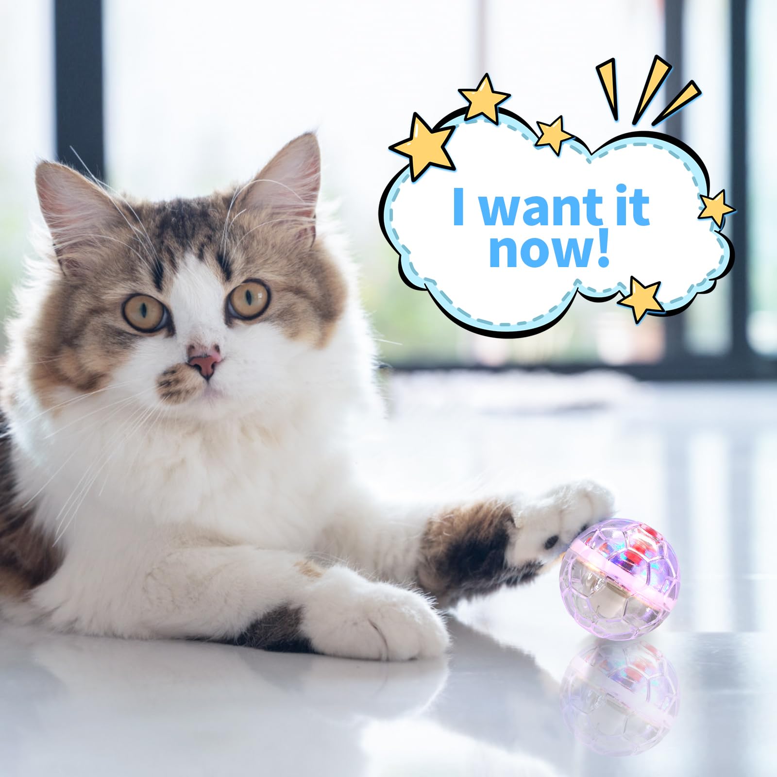 MVNIHEK boules chat lumineuses, outil d'entraînement ludique pour chats.