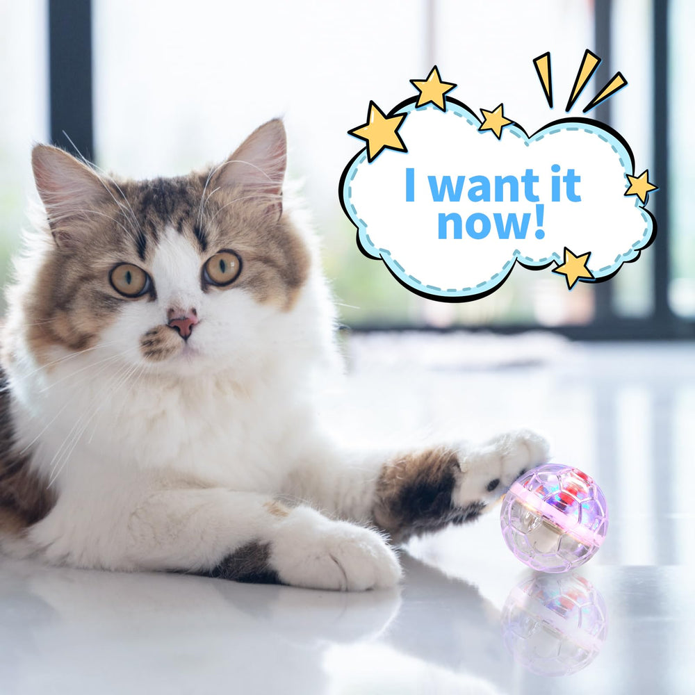 MVNIHEK boules chat lumineuses, outil d'entraînement ludique pour chats.