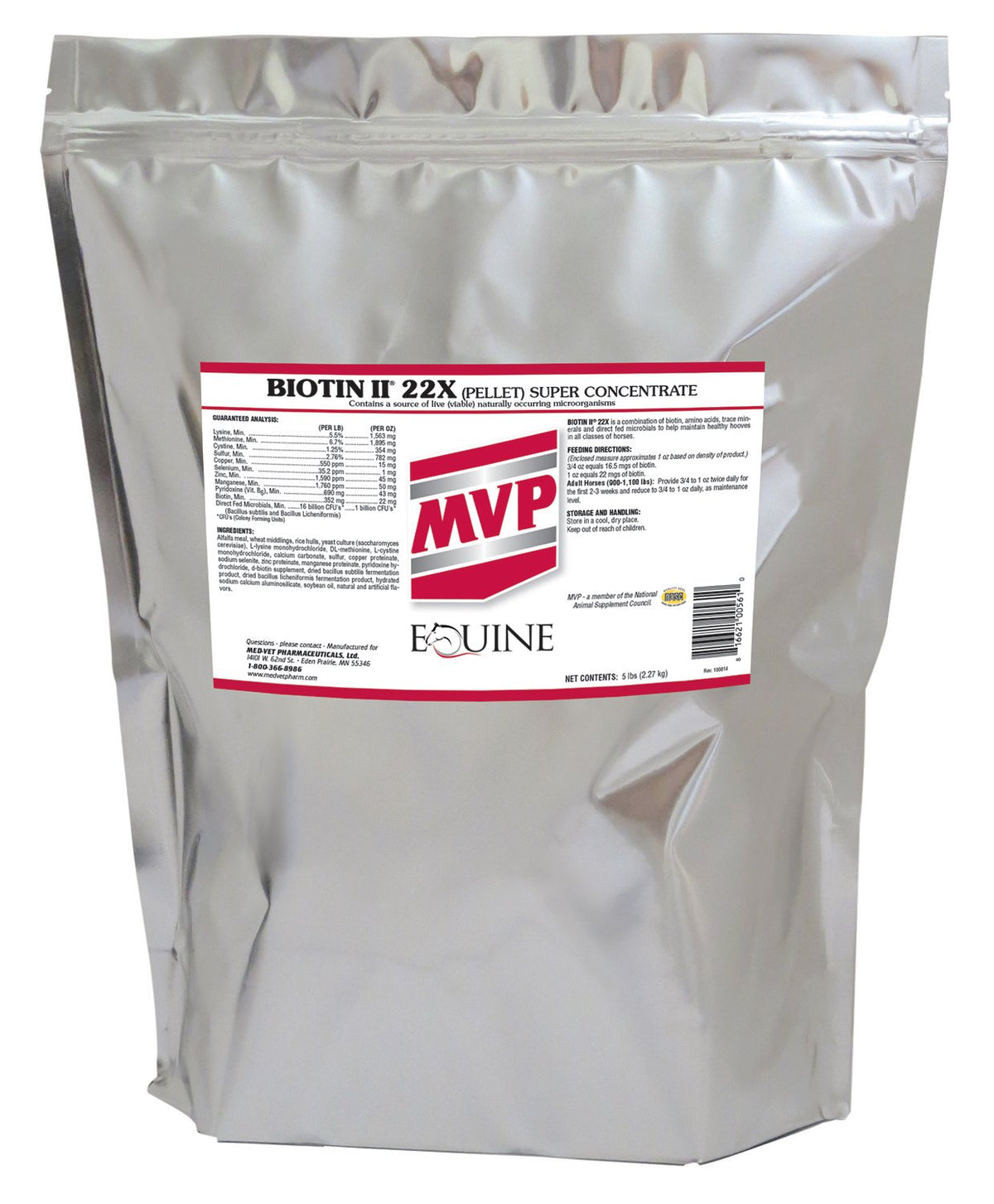 MVP Biotine II 22X pellets sabots-chevaux: soutien durable des sabots.