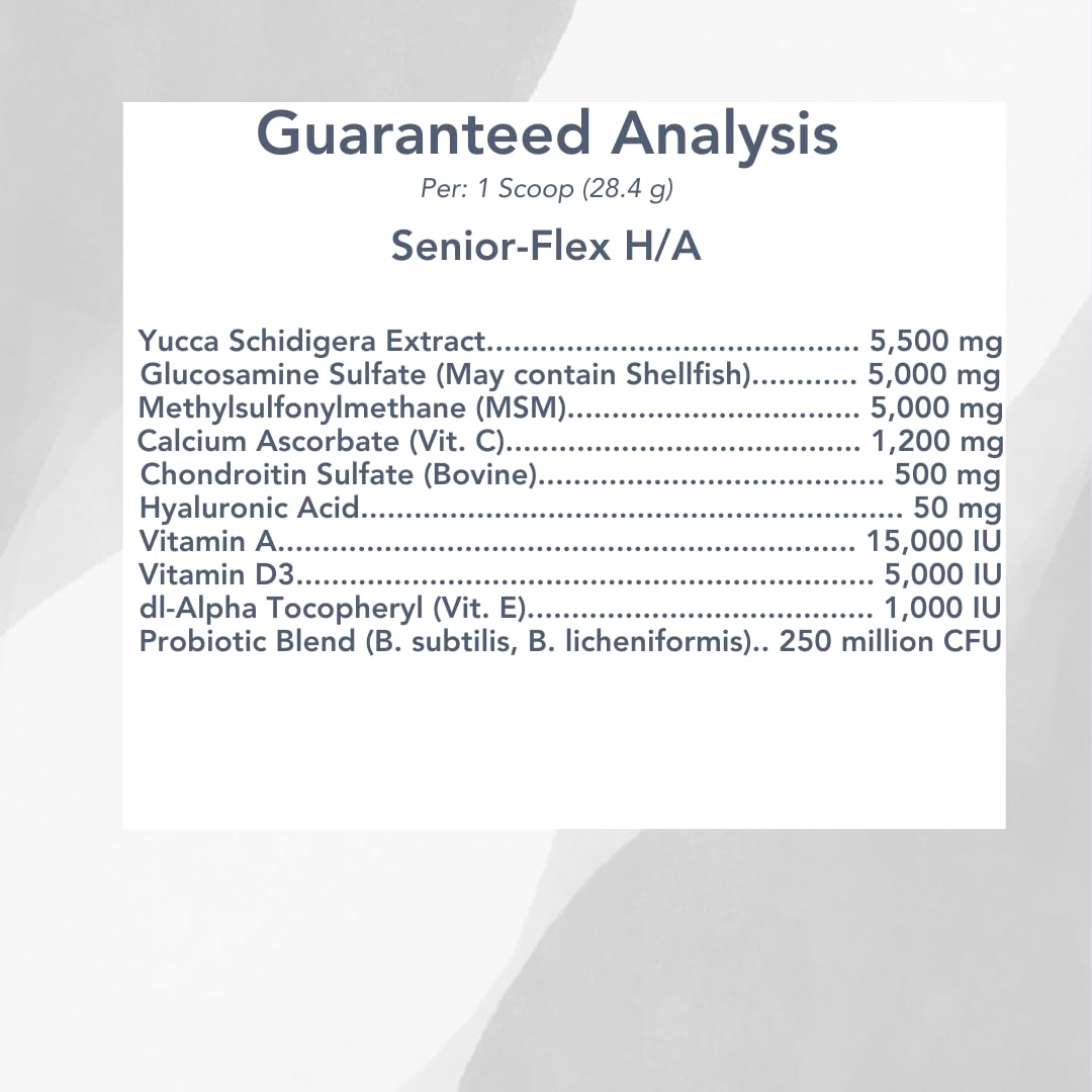 MVP Senior-Flex H/A étiquette détaillée sur l'emballage des probiotiques.