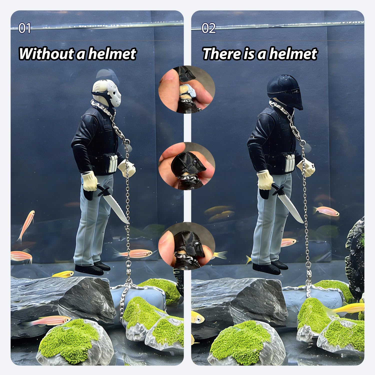MWYZGmold figurine-aquarium-artisanal rehausse l'esthétique de votre bac.