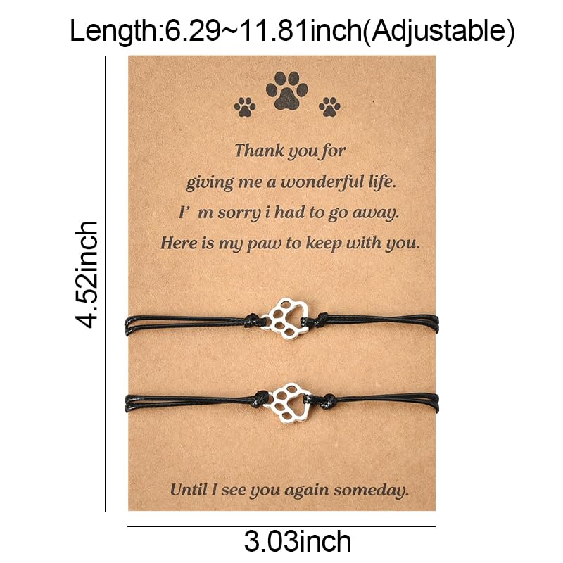 Bracelet MXXGMYJ empreinte-patte chien-chat détail, cadeau attentionné pour amoureux des animaux.