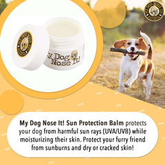 My Dog Nose It – protection UV du nez canin, prévention des craquelures potentielles.