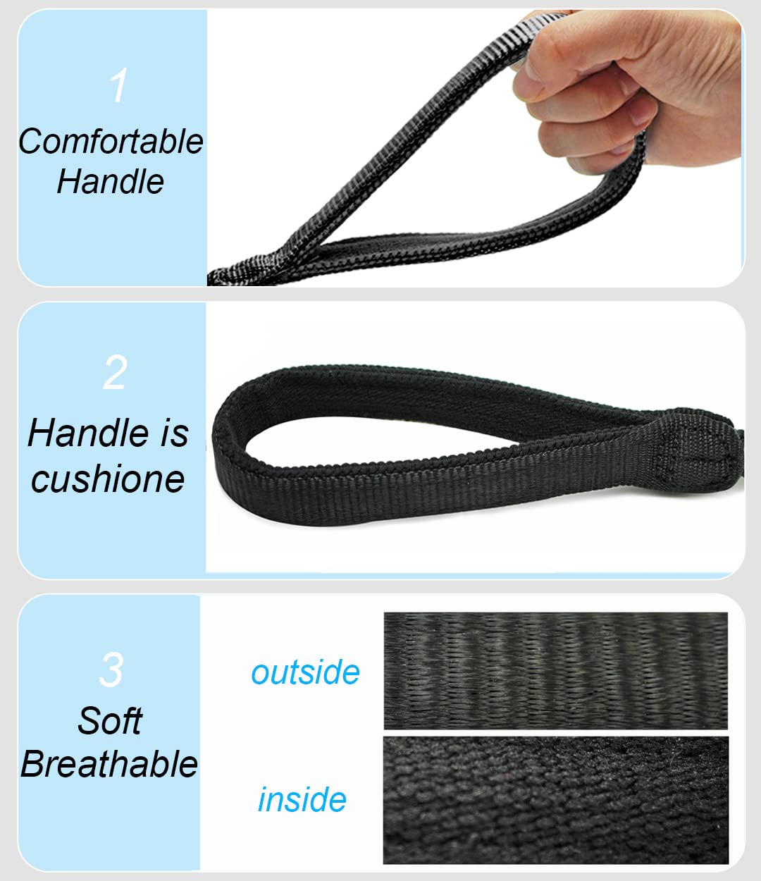 Mycicy laisse chien poignee douce: prise confortable et ergonomique.