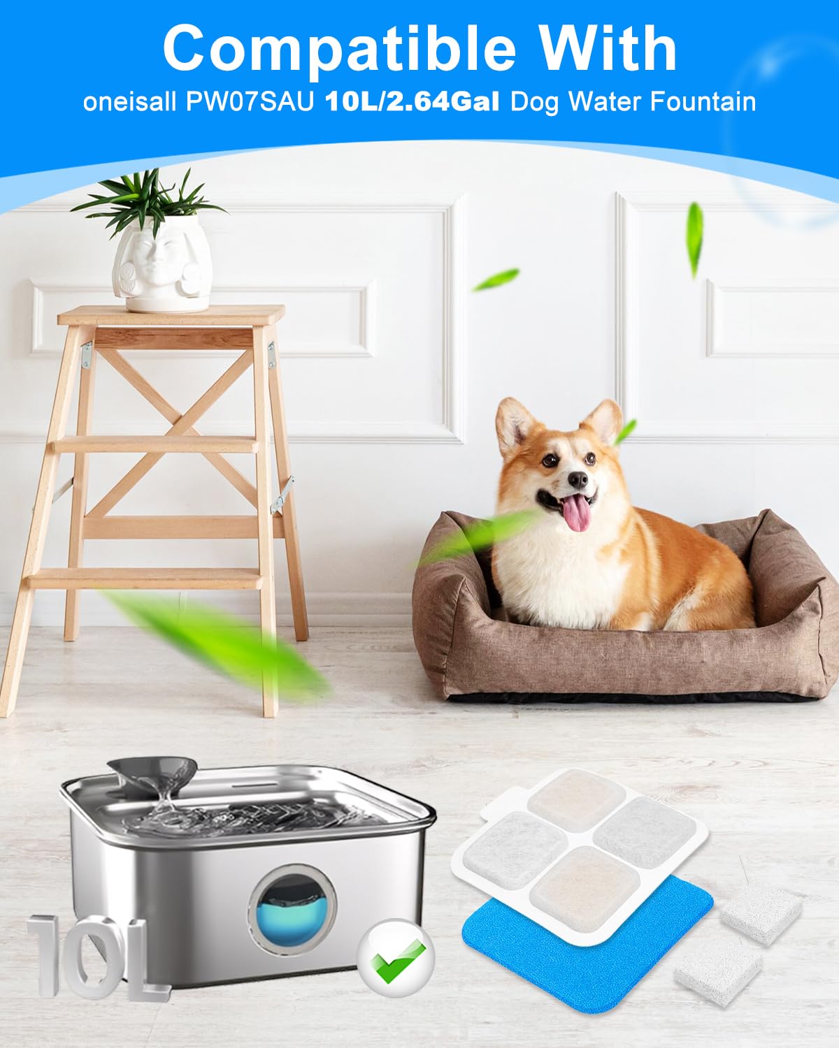 MyfatBOSS filtre-eau-chien 12-filtre-carbone-coton: améliore le goût et l'odeur
