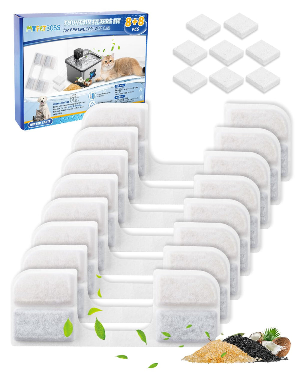 Filtre MyfatBOSS pour fontaine Feelnedy FN-W17, eau plus propre et fraîche.