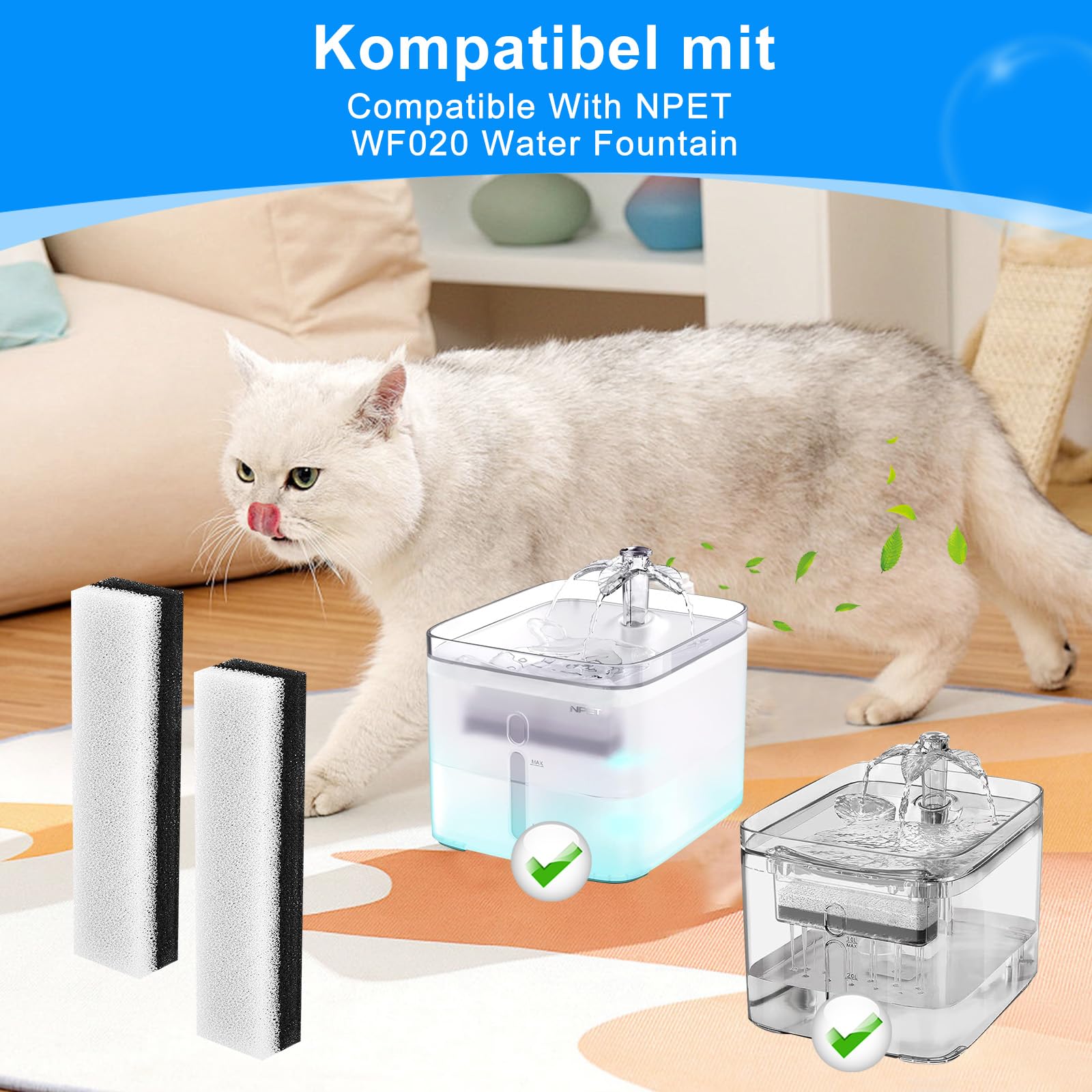 MyfatBOSS filtre fontaine chat, filtration triple pour eau plus propre