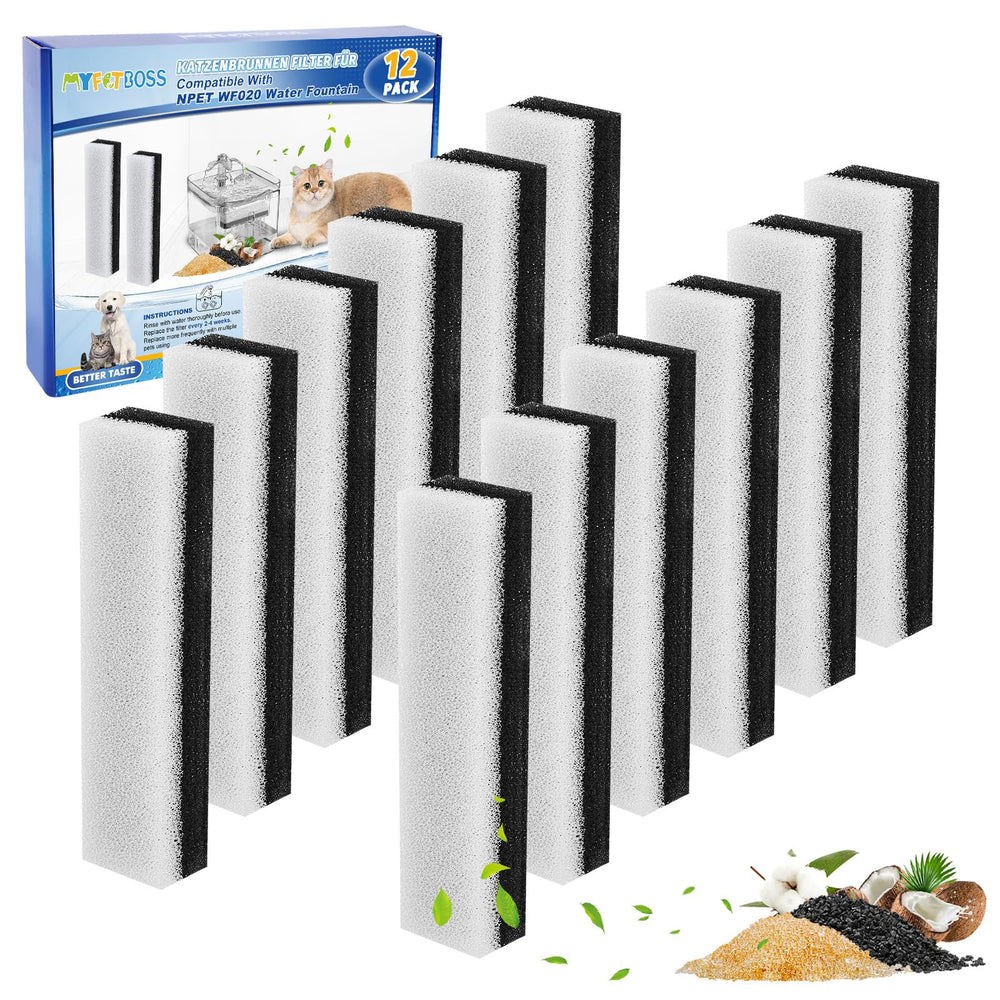 MyfatBOSS filtre fontaine chat WF020, lot de 12 pour eau plus fraîche