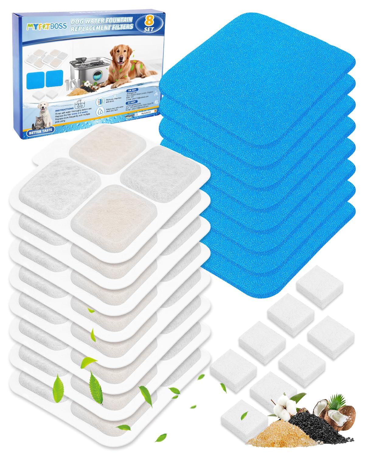 Filtre MyfatBOSS pour fontaine chien, ajustement parfait et eau plus claire.