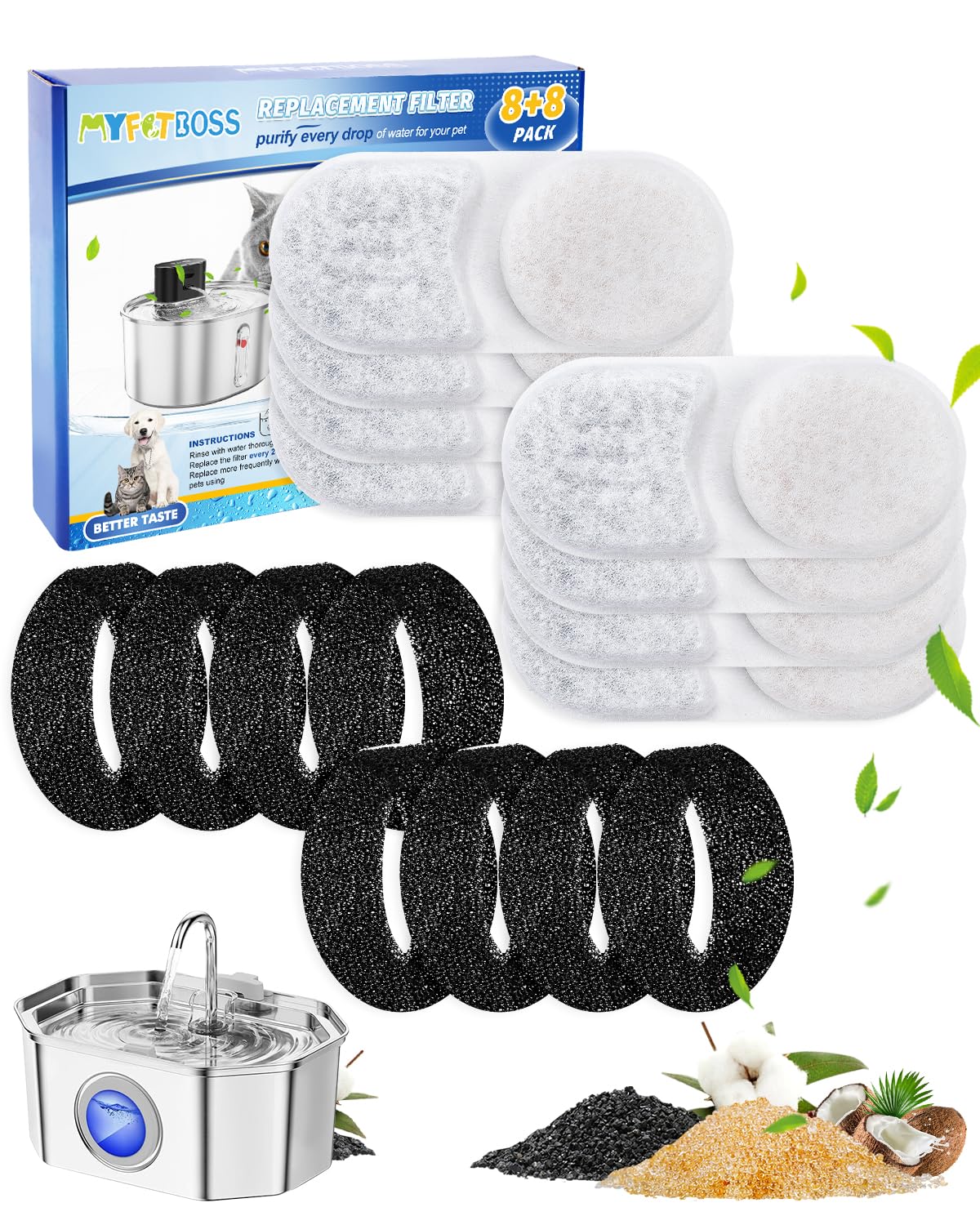 Filtres MyfatBOSS pour fontaine chat APAUK assurant un débit fiable