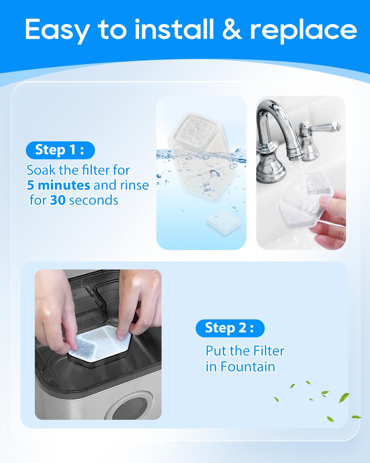 Installation facile sans outils pour une eau plus fraîche rapidement.