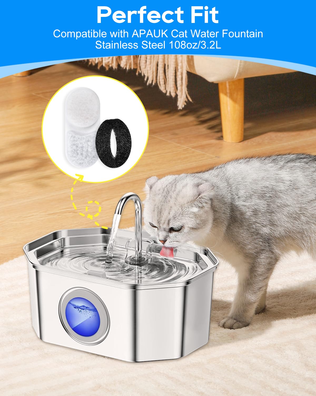 Pack MyfatBOSS: 8 filtres et 8 éponges pré-filtrantes pour remplacement pratique