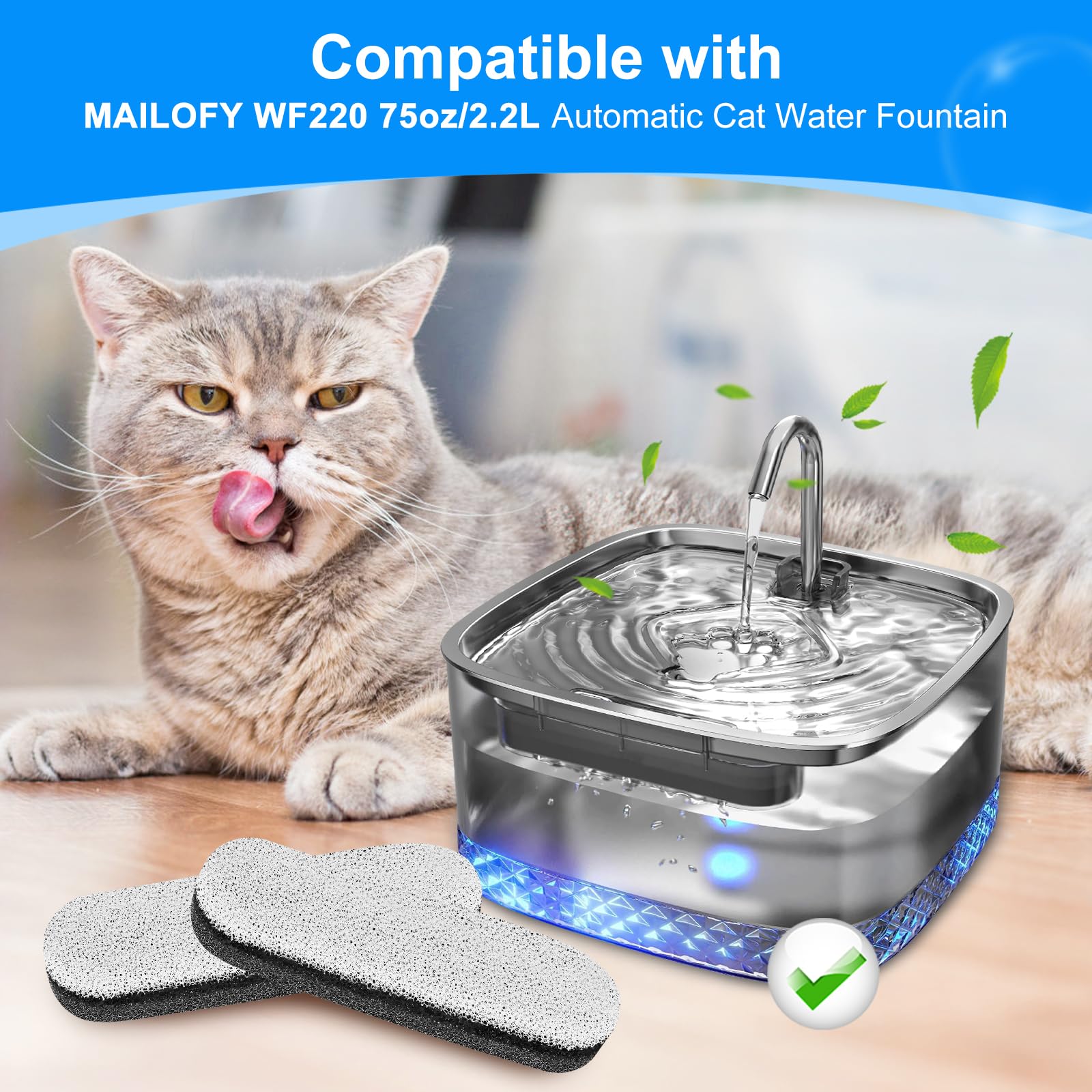 Remplacement filtre fontaine eau chien 8 pièces MyfatBOSS.