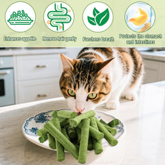 Myfoodog sticks pour chat, collations saines pour grignotage et hygiène dentaire.