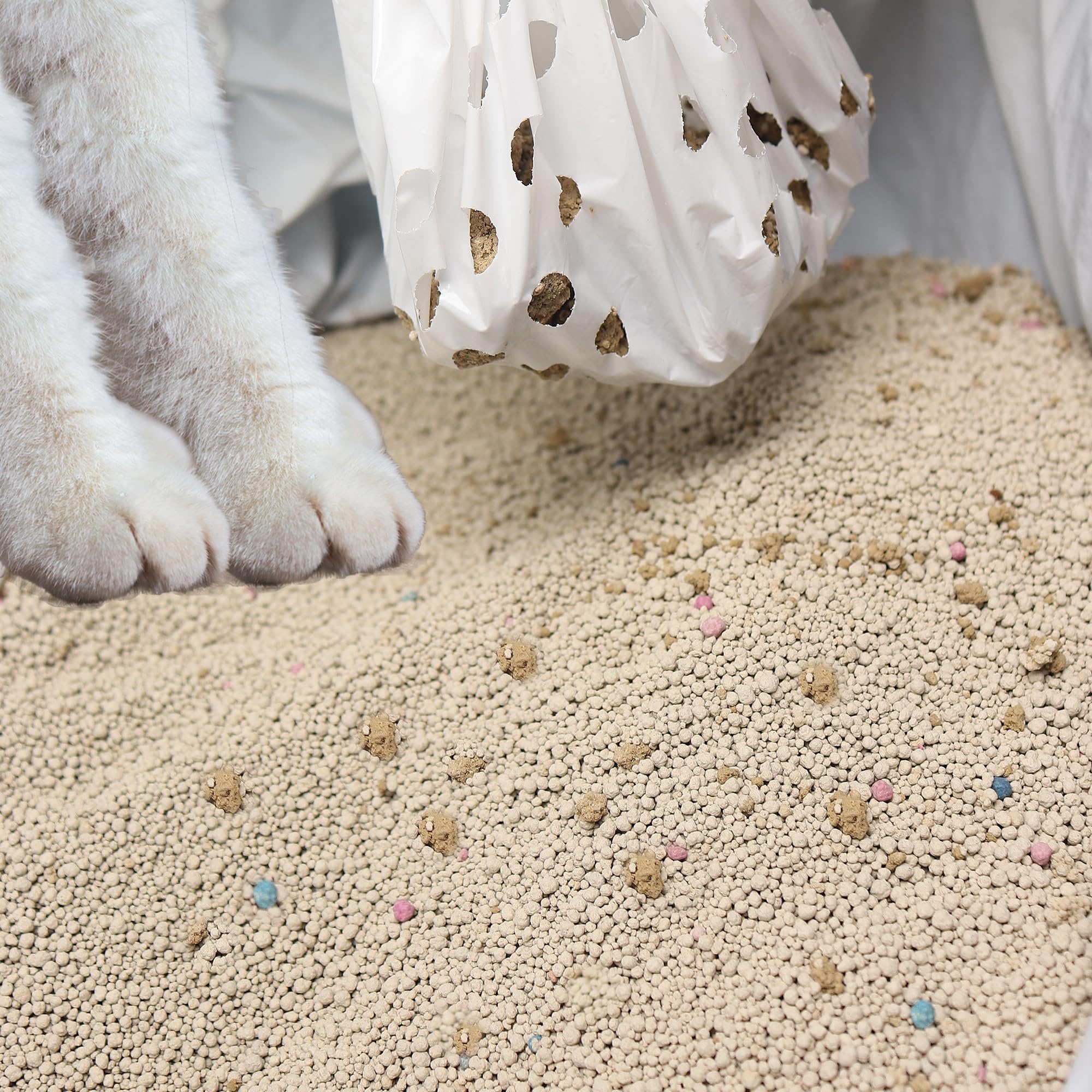 Mygeromon poignee-serrage-liner-litiere: poignée pratique pour nouer rapidement le sac, sans déranger le chat.