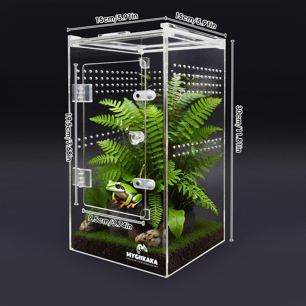 MYGIIKAKA terrarium en acrylique résistant, facile à nettoyer et durable.