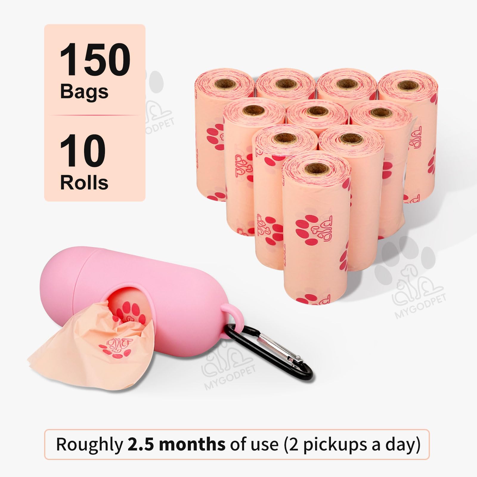 MYGODPET distributeur pratique-poignée, usage intérieur et extérieur.