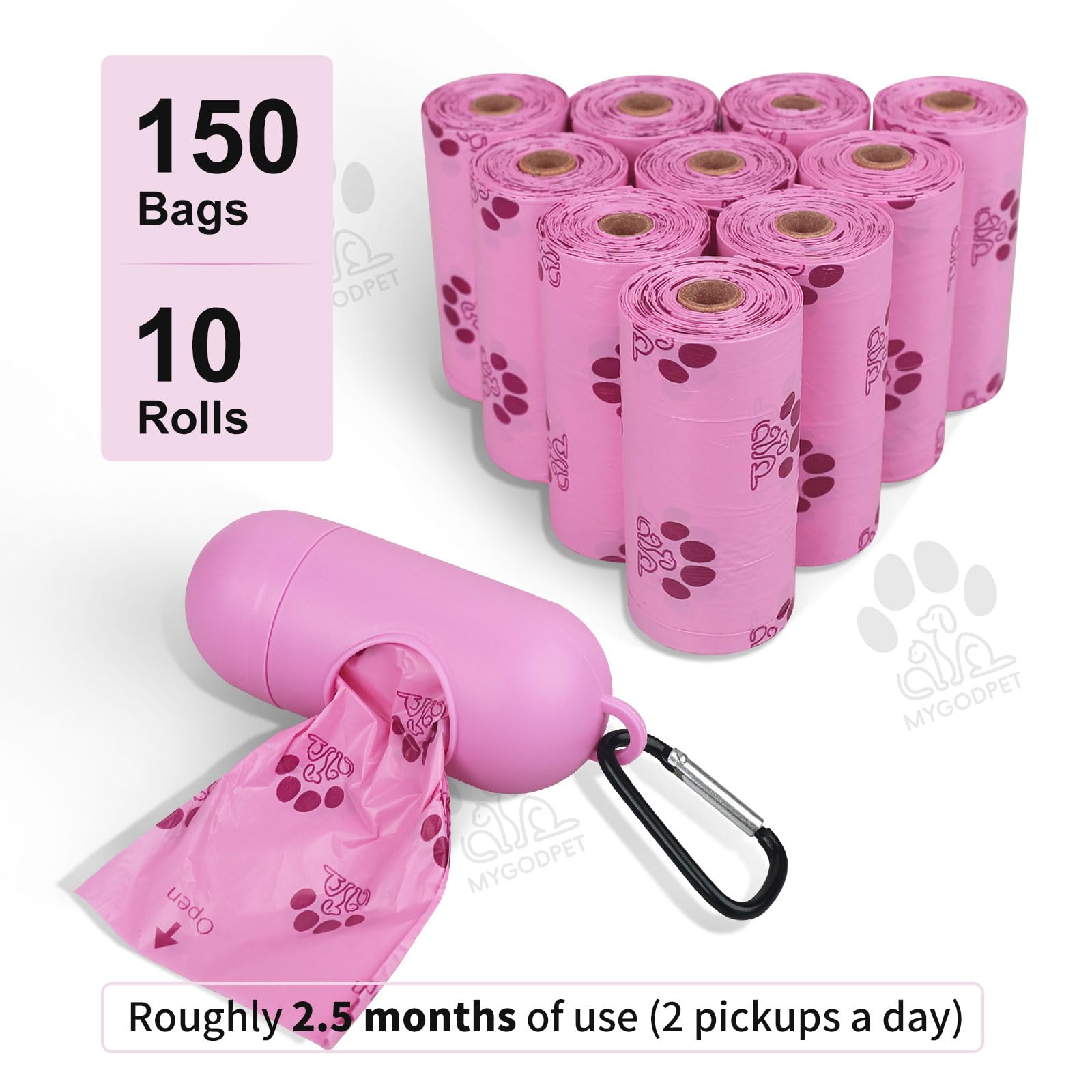 MYGODPET motif patte sur sacs-poubelle, design cute et pratique.