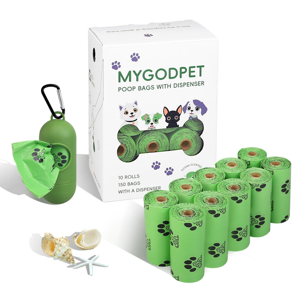 Distributeur MYGODPET avec rouleau de sacs biodégradables, pratique et propre