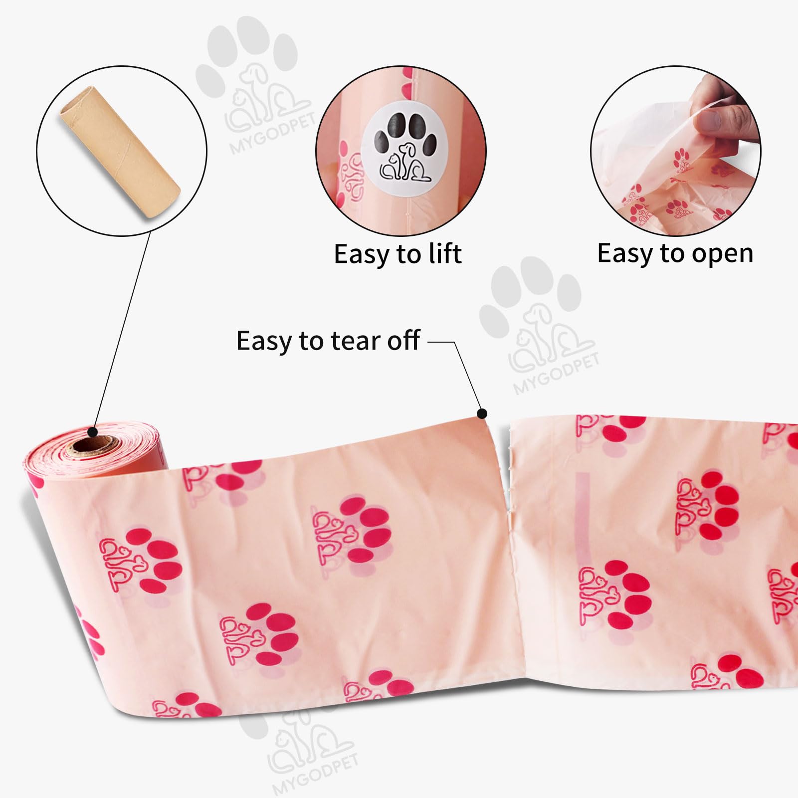 MYGODPET sacs anti-fuite etanche, réduction des fuites lors du ramassage.
