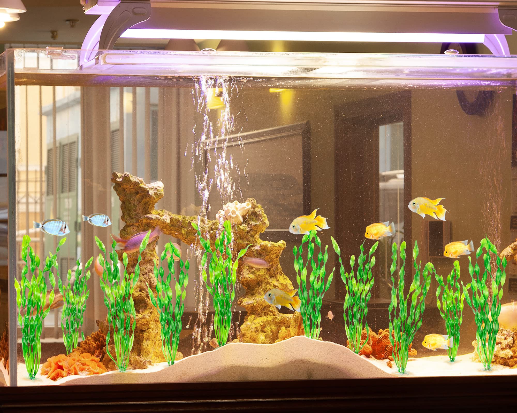 MyLifeUNIT décor végétal vert pour aquarium avec mouvement naturel.